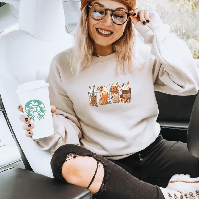 Autumn Coffee Sweatshirt - Sand