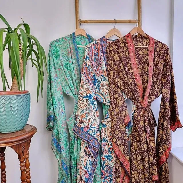 Luxe Boho Haori Kyoto Kimono Regal House Dressing Sensual Robe - Luxury Lounge Digital Flowy Bridal Gown | Dark Wine Purple Oriental Dream