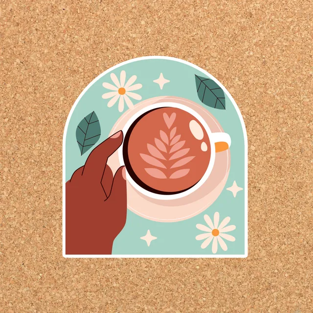 Latte Arched Glossy Sticker