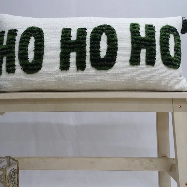Christmas Throw Pillow for couch-Ho Ho Ho 14" x 32"