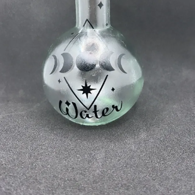 Moon Water Jar, Full Moon Ritual, Moon Phase Glass Bottle