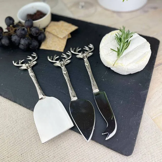 3 Stag Cheese Knives