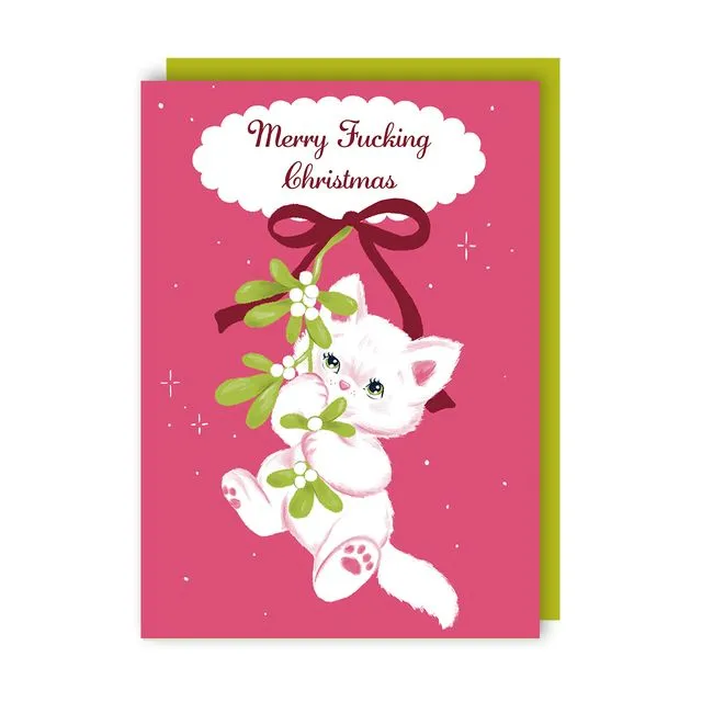 Kitsch Cat Christmas Card pack of 6