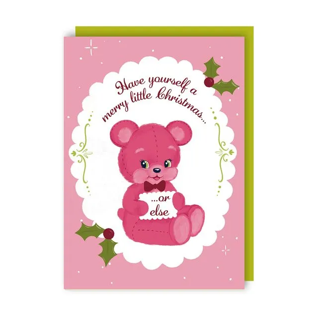 Kitsch Bear Christmas Card pack of 6