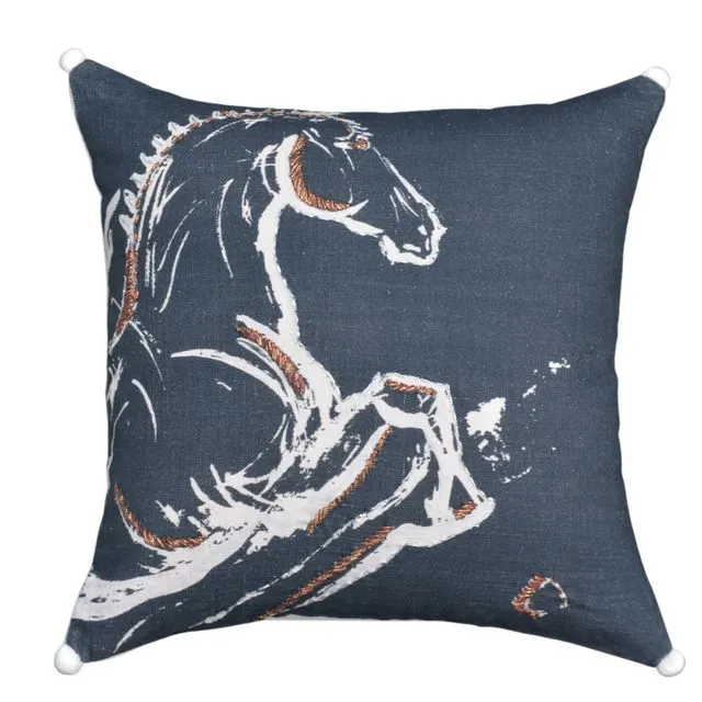 Decorative Throw Pillow (Black Horse) 18" x 18"