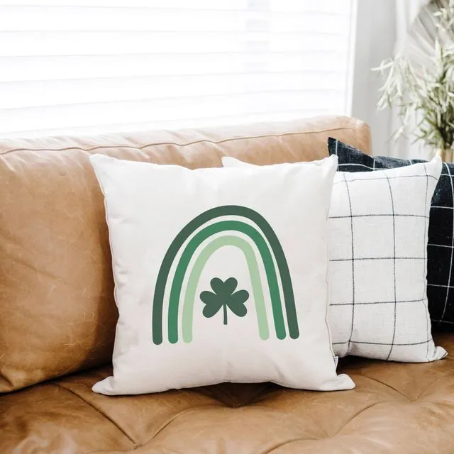Rainbow with Shamrock #7 St Patrick's Day Pillow Cover