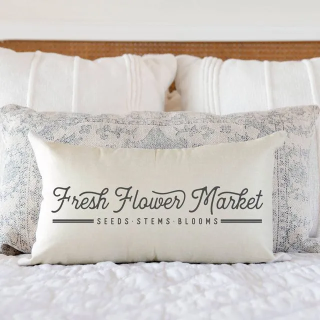 Fresh Flower Market Script #10- Pillow Cover 12x20 inch