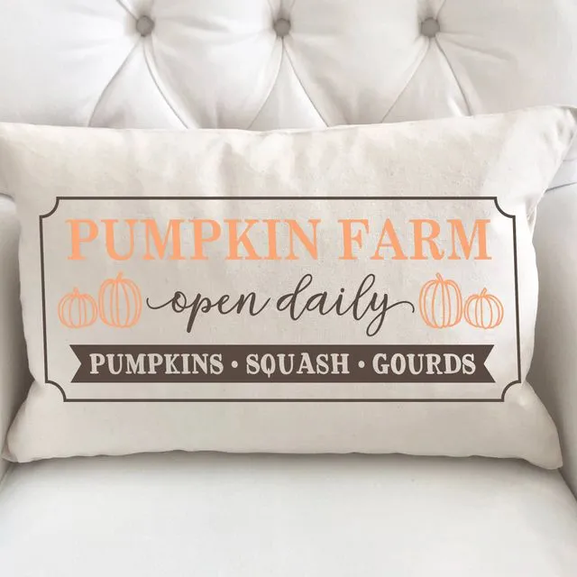Pumpkin Farm Open Daily Pillow Cover #7