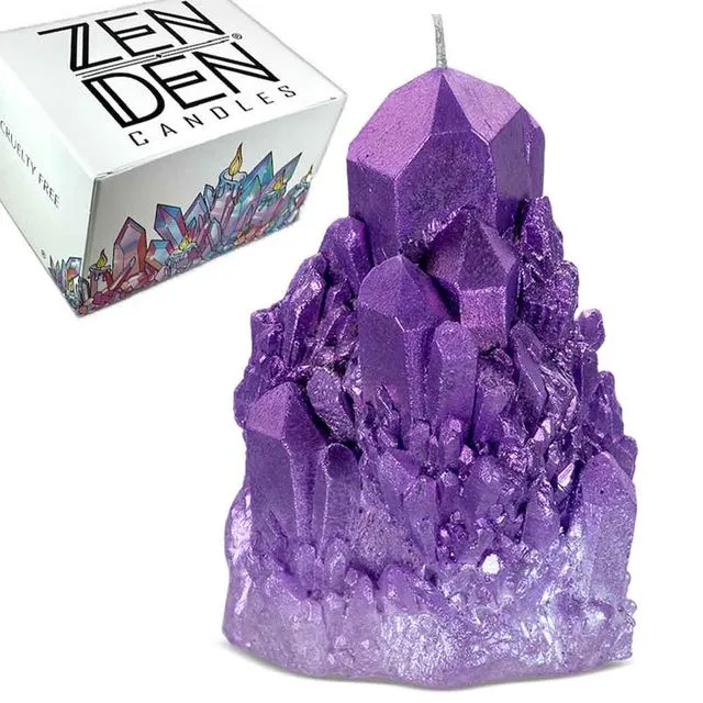 Abundance Quartz Crystal Candle, Amethyst (purple)