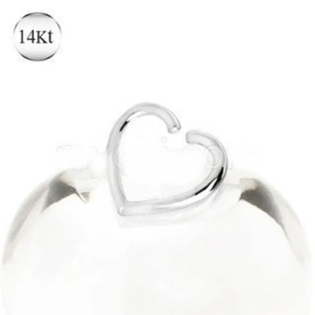 14Kt White Gold Heart Shaped Cartilage Earring