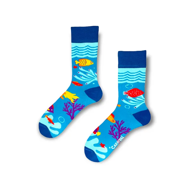 Carnival Socks Aquarium | Men and Women Novelty Socks | Pair Funky Socks | Fun Colourful Novelty Silly Cotton Socks | Best Funny Crazy Happy Gifts for Him and for Her