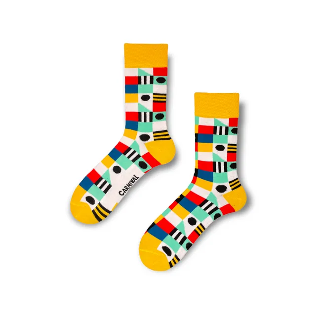 Carnival Socks Checkers | Men and Women Novelty Socks | Pair Funky Socks | Fun Colourful Novelty Silly Cotton Socks | Best Funny Crazy Happy Gifts for Him and for Her