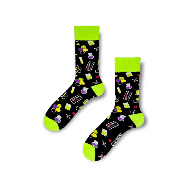 Carnival Socks Chemistry | Men and Women Novelty Socks | Pair Funky Socks | Fun Colourful Novelty Silly Cotton Socks | Best Funny Crazy Happy Gifts for Him and for Her