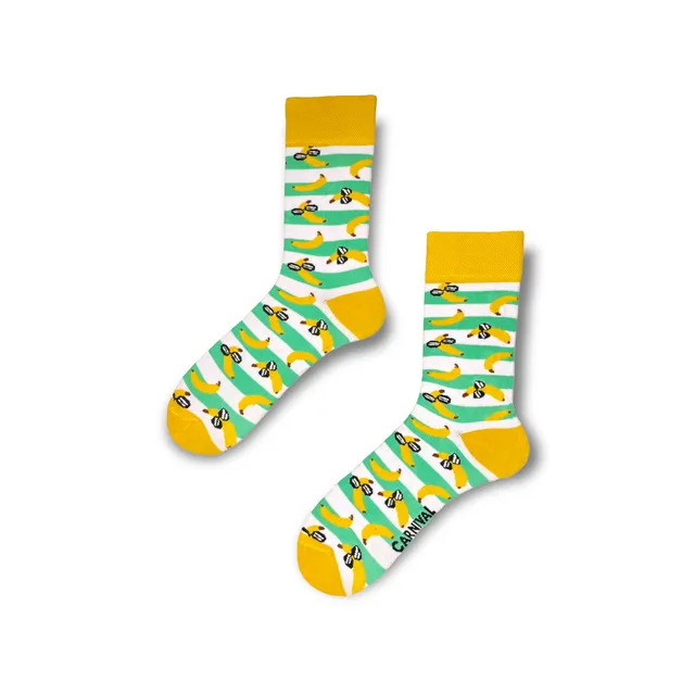 Carnival Socks Cool Bananas | Men and Women Novelty Socks | Pair Funky Socks | Fun Colourful Novelty Silly Cotton Socks | Best Funny Crazy Happy Gifts for Him and for Her