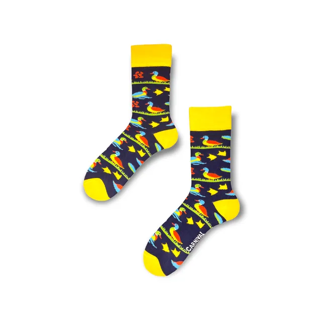 Carnival Socks Cute Ducks | Men and Women Novelty Socks | Pair Funky Socks | Fun Colourful Novelty Silly Cotton Socks | Best Funny Crazy Happy Gifts for Him and for Her