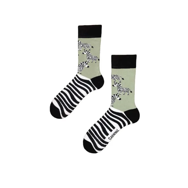 Carnival Socks Zebra | Men and Women Novelty Socks | Pair Funky Socks | Fun Colourful Novelty Silly Cotton Socks | Best Funny Crazy Happy Gifts for Him and for Her