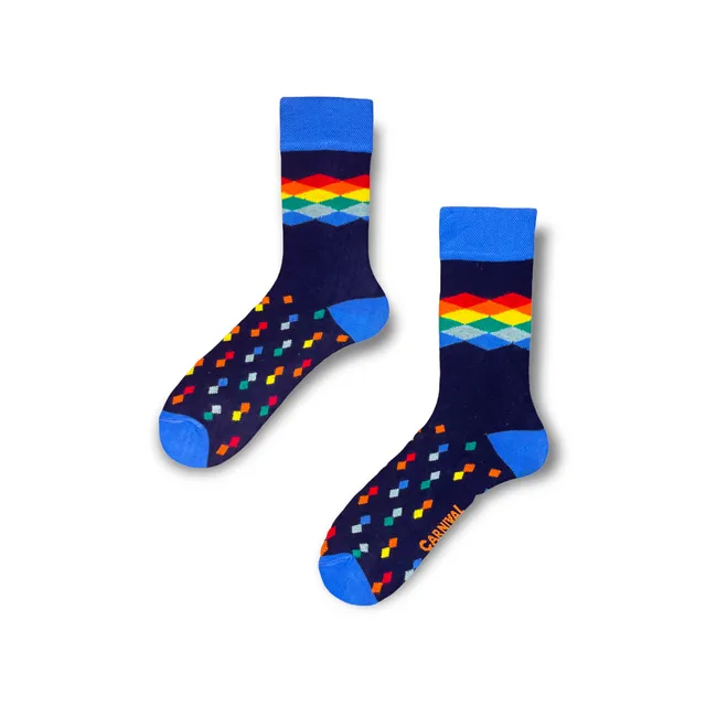 Carnival Socks Diamonds | Men and Women Novelty Socks | Pair Funky Socks | Fun Colourful Novelty Silly Cotton Socks | Best Funny Crazy Happy Gifts for Him and for Her