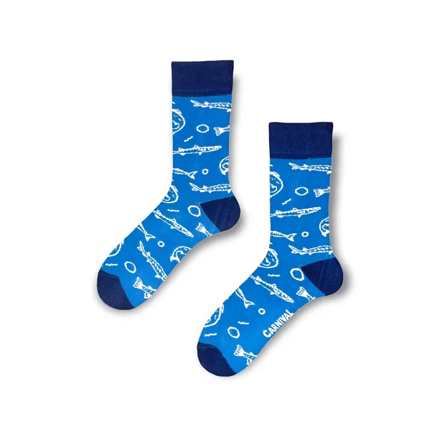 Carnival Socks Fishes | Men and Women Novelty Socks | Pair Funky Socks | Fun Colourful Novelty Silly Cotton Socks | Best Funny Crazy Happy Gifts for Him and for Her