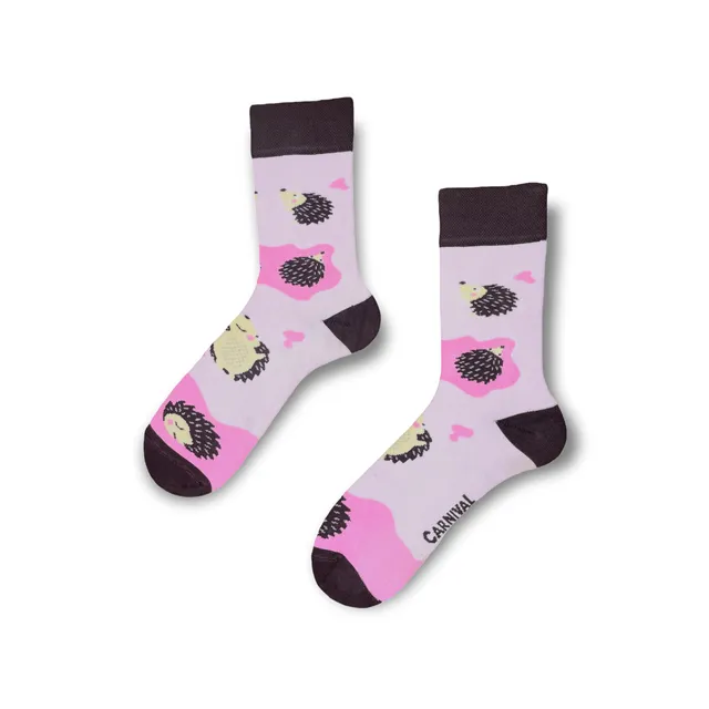Carnival Socks Hedgehog | Men and Women Novelty Socks | Pair Funky Socks | Fun Colourful Novelty Silly Cotton Socks | Best Funny Crazy Happy Gifts for Him and for Her