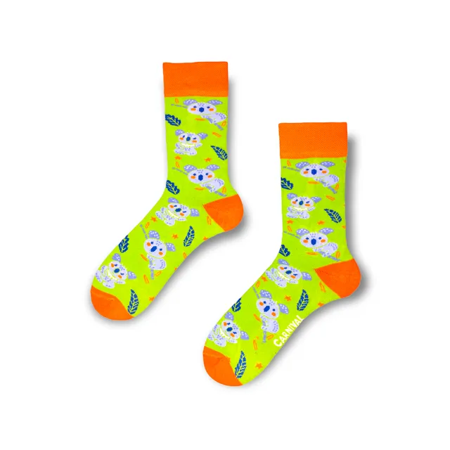 Carnival Socks Koala | Men and Women Novelty Socks | Pair Funky Socks | Fun Colourful Novelty Silly Cotton Socks | Best Funny Crazy Happy Gifts for Him and for Her