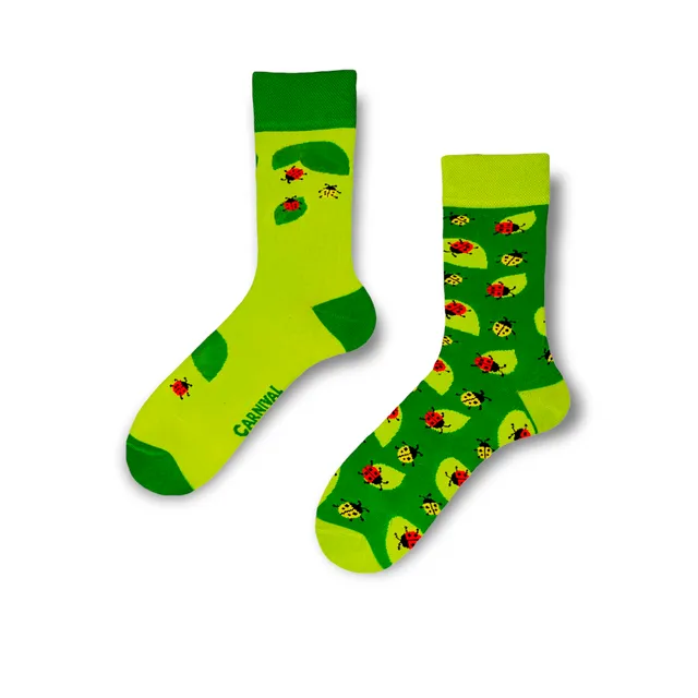 Carnival Socks Ladybird | Men and Women Novelty Socks | Odd Mismatching Funky Socks | Fun Colourful Novelty Silly Cotton Socks | Best Funny Crazy Happy Gifts for Him and for Her
