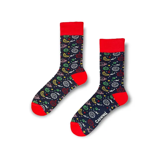 Carnival Socks Planets | Men and Women Novelty Socks | Pair Funky Socks | Fun Colourful Novelty Silly Cotton Socks | Best Funny Crazy Happy Gifts for Him and for Her