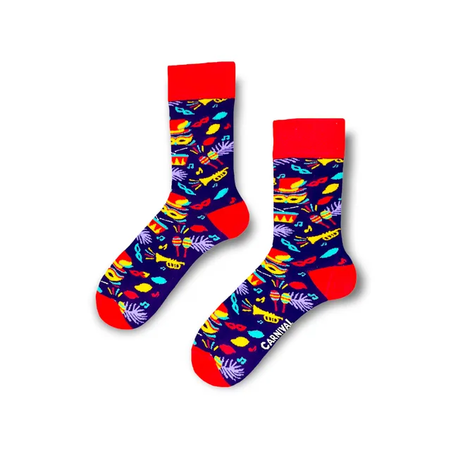 Carnival Socks Rio | Men and Women Novelty Socks | Pair Funky Socks | Fun Colourful Novelty Silly Cotton Socks | Best Funny Crazy Happy Gifts for Him and for Her