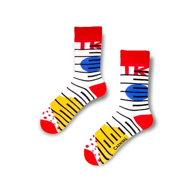Carnival Socks Geometry | Men and Women Novelty Socks | Pair Funky Socks | Fun Colourful Novelty Silly Cotton Socks | Best Funny Crazy Happy Gifts for Him and for Her