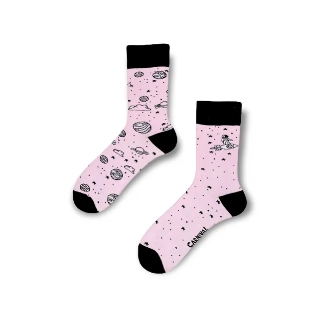 Carnival Socks Space | Men and Women Novelty Socks | Odd Mismatching Funky Socks | Fun Colourful Novelty Silly Cotton Socks | Best Funny Crazy Happy Gifts for Him and for Her