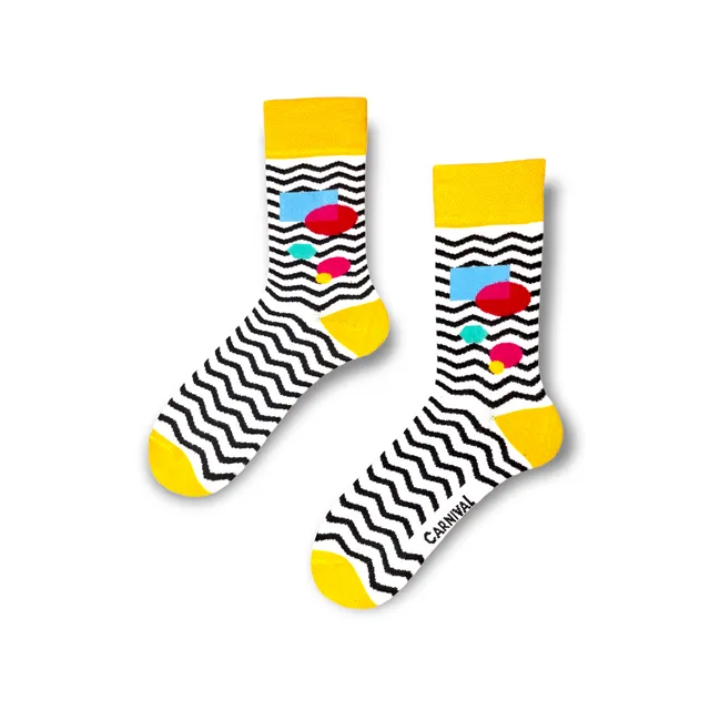 Carnival Socks Zigzag | Men and Women Novelty Socks | Pair Funky Socks | Fun Colourful Novelty Silly Cotton Socks | Best Funny Crazy Happy Gifts for Him and for Her