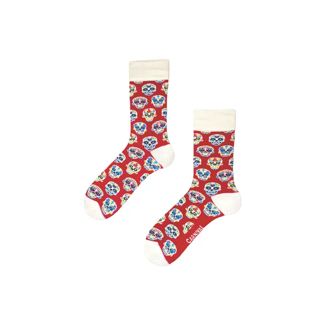 Carnival Socks Skulls | Men and Women Novelty Socks | Pair Funky Socks | Fun Colourful Novelty Silly Cotton Socks | Best Funny Crazy Happy Gifts for Him and for Her