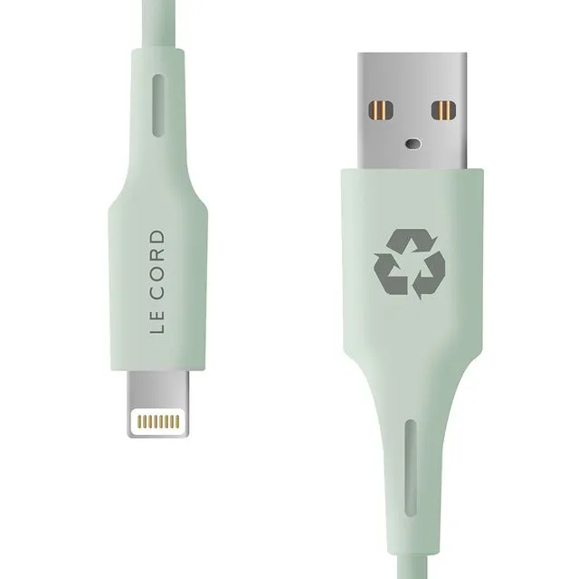 Pale Pine iPhone Lightning cable · Made of recycled plastics
