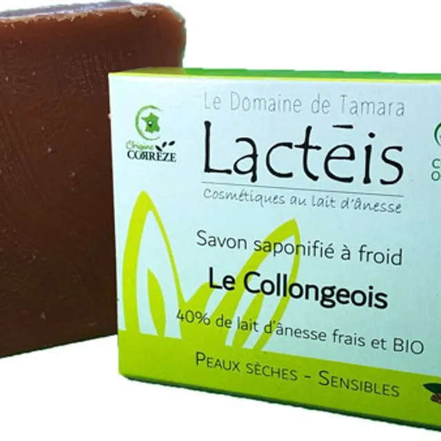 COSMOS ORGANIC soap with 40% fresh and ORGANIC donkey milk - Cold saponified - Le Collongeois