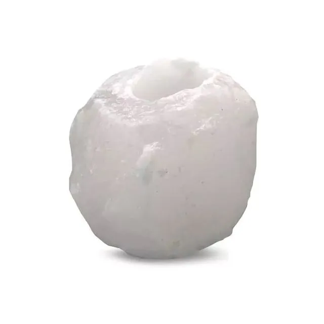 Himalayan Salt Tealight Holder White .