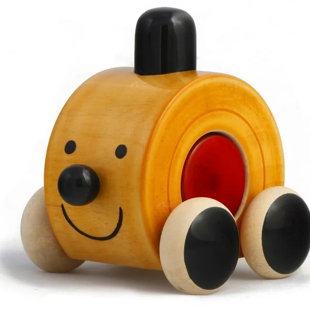 Moee Wooden Toy Push Car Handmade Non Toxic Colours - Red