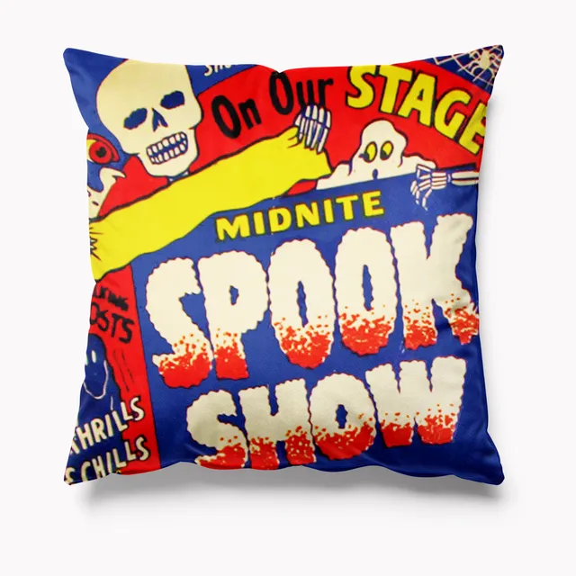 Retro Spook Show Vintage halloween Horror Velvet Cushion