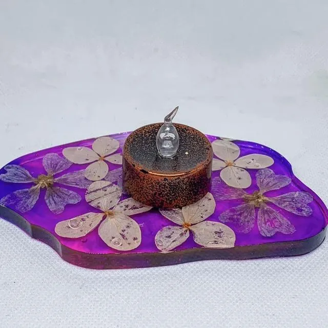 Purple holder with hydrangea flowers - 2 pcs