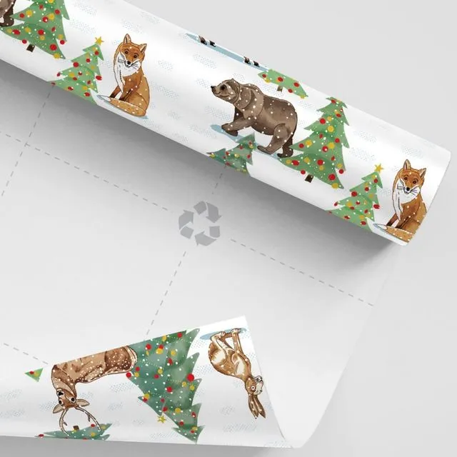 Winter Woodland wrapping paper - flat sheets