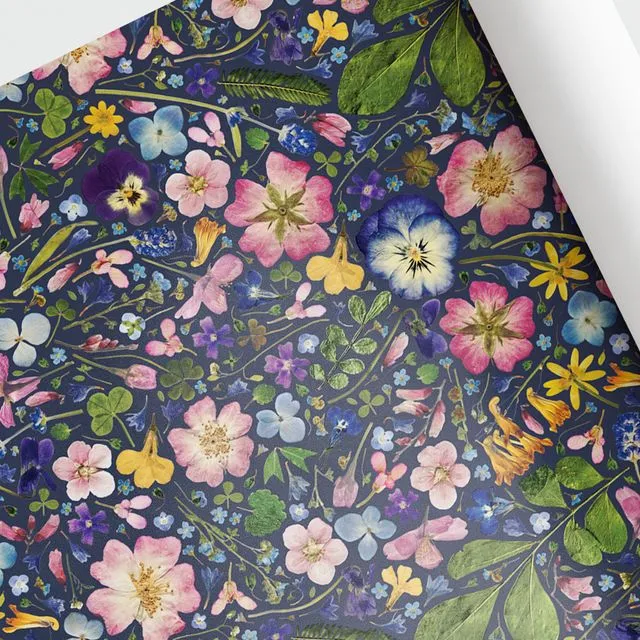 Pressed Flower Luxury Wrapping Paper, Ink