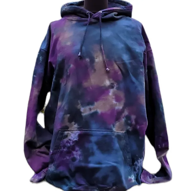 Unisex tie dye hoodie with scrunch pattern - Available sizes XS to 5XL