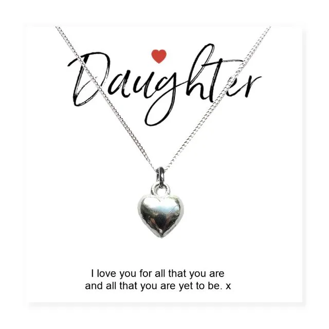 Daughter Message Card with Heart Necklace 614