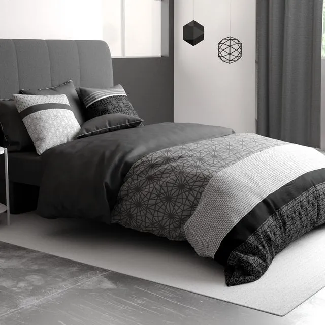 Parure de lit housse de couette avec taie d'oreiller 100% Coton 57 fils Sandro Taille 220 x 240 cm