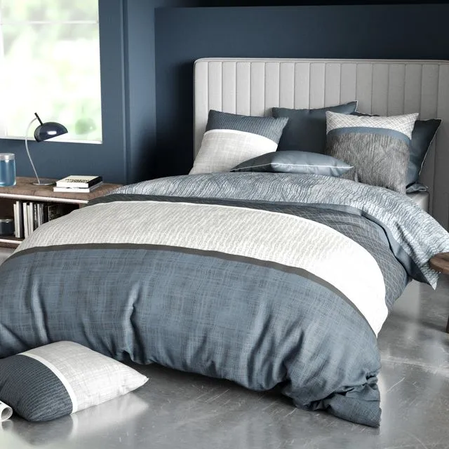 Parure de lit housse de couette avec taie d'oreiller 100% Percale de Coton 71 fils Brehat Taille 220 x 240 cm