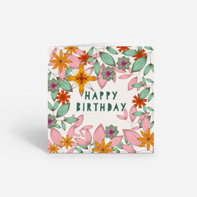 Happy Birthday - White Floral Cards