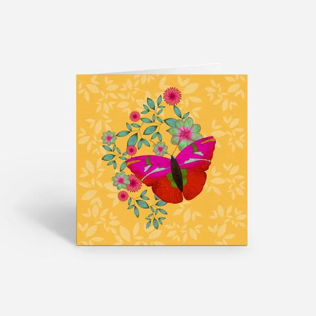 Red Butterfly on a Sunny Day - Blank Card