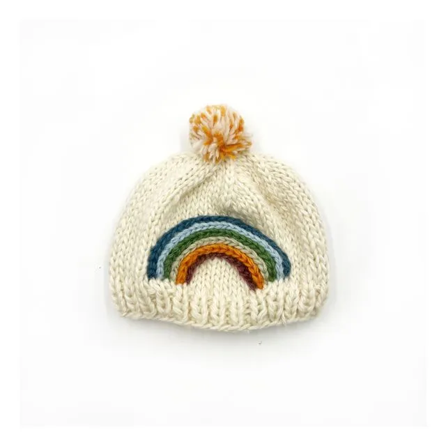 Soft Hat Handmade Knitted Rainbow – age 6-12m
