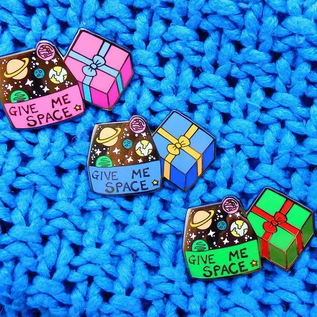 Give Me Space Enamel Pin Badge - Blue