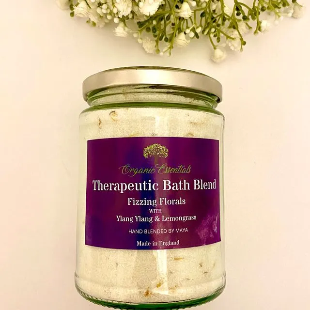Luxury Therapeutic Bath Blend - Fizzing Florals - Ylang Ylang &amp; Lemongrass Essential Oils
