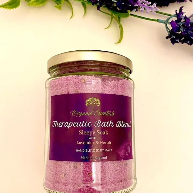Luxury Therapeutic Bath Blend - Sleepy Soak - Yorkshire Lavender &amp; Neroli Essential Oils