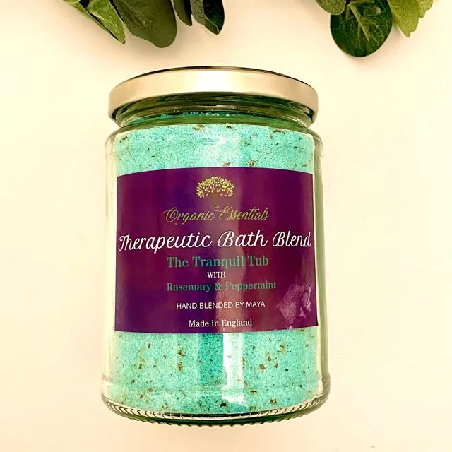 Luxury Therapeutic Bath Blend - The Tranquil Tub - Rosemary &amp; Peppermint Essential Oils